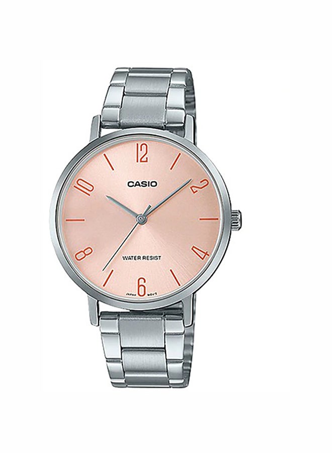 CASIO Women's Stainless Steel Analog Quartz Wrist Watch LTP-VT01D-4B2UDF pink/silver - 34 mm - Silver  - Image 1