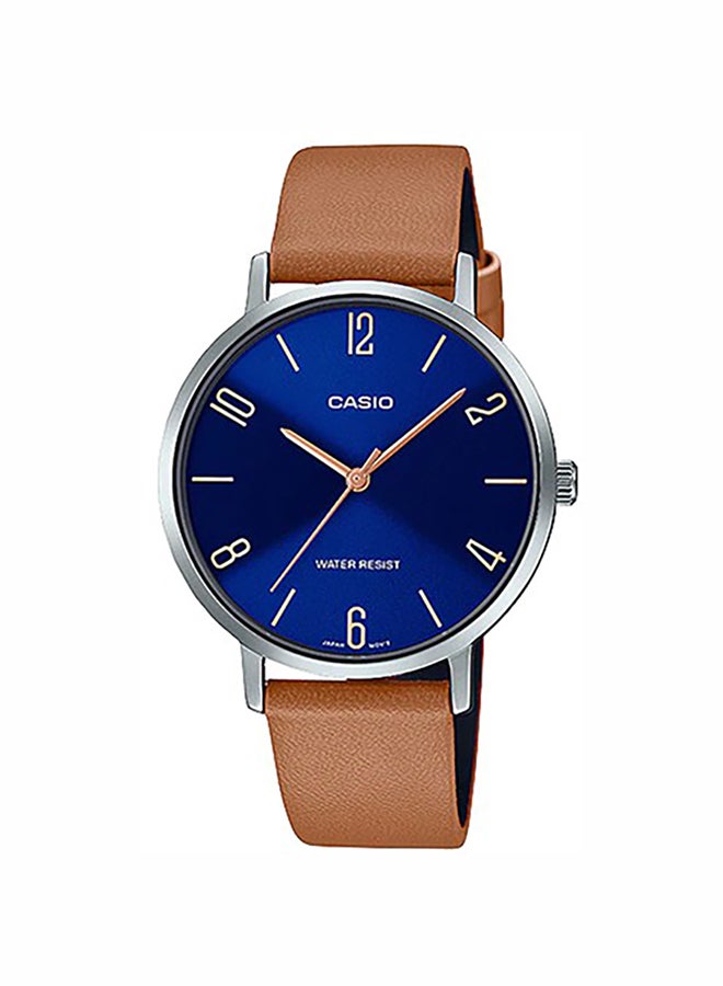 كاسيو ساعة يد إنتايسر بعقارب مقاومة للماء طراز LT- 01L-2B2UDF - 40 مم - بني للنساء - Image 1