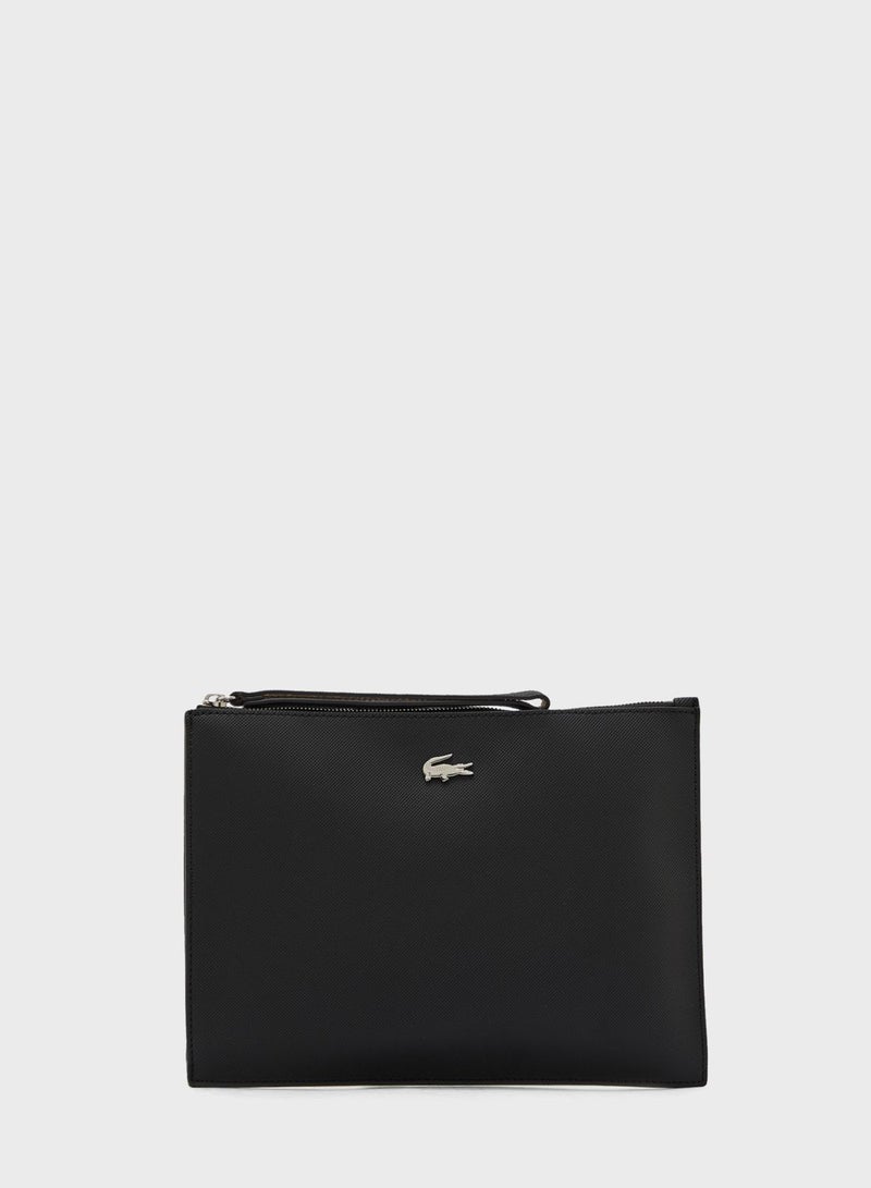 LACOSTE Anna Zip Closure Purse Black - Image 1