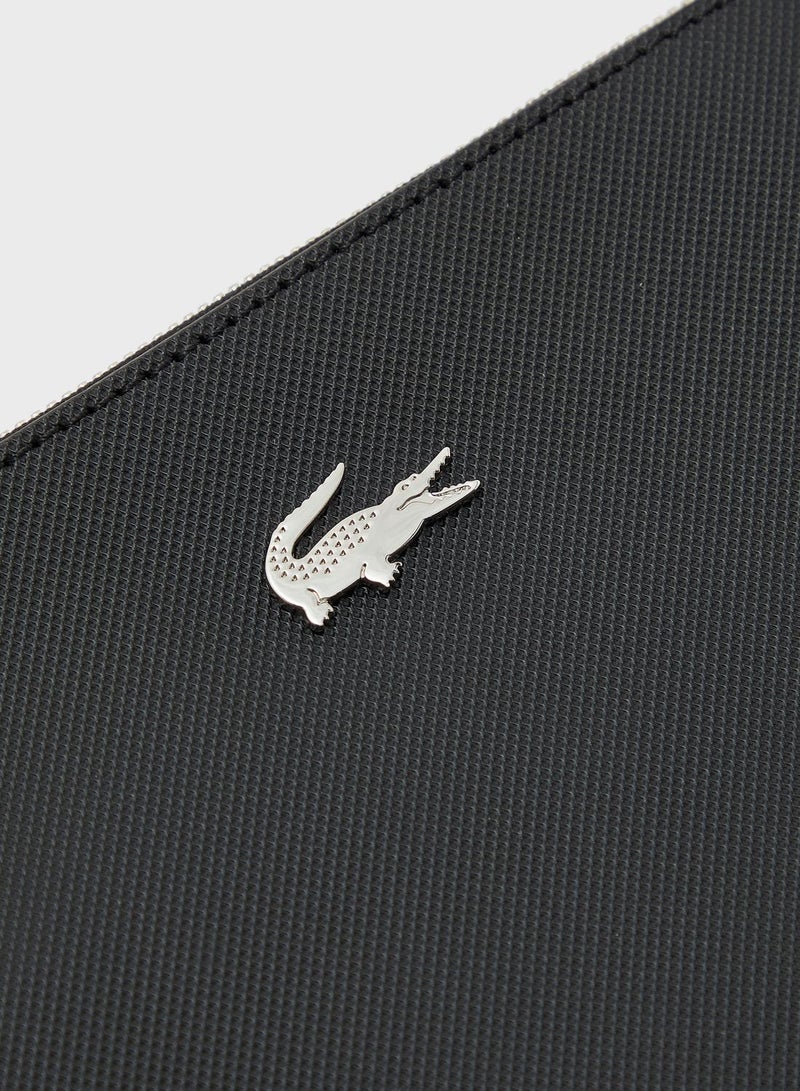 LACOSTE Anna Zip Closure Purse Black - Image 4