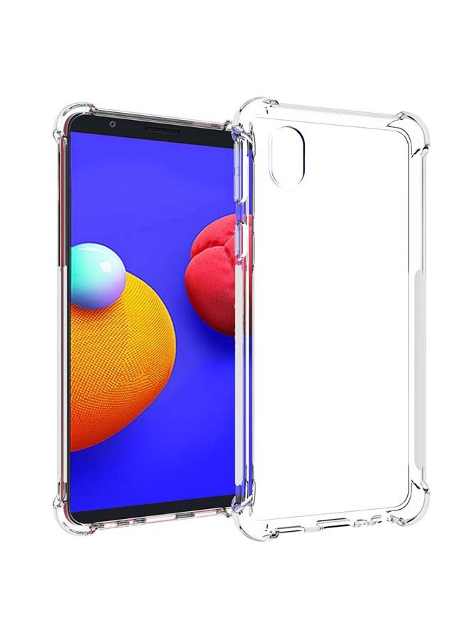 دبليو تيك غطاء حماية خلفي رفيع عالي الجودة لهاتف سامسونج جالاكسي A01/M01 كور بزوايا رفيعة من البولي يوريثان الحراري شفاف - Image 1