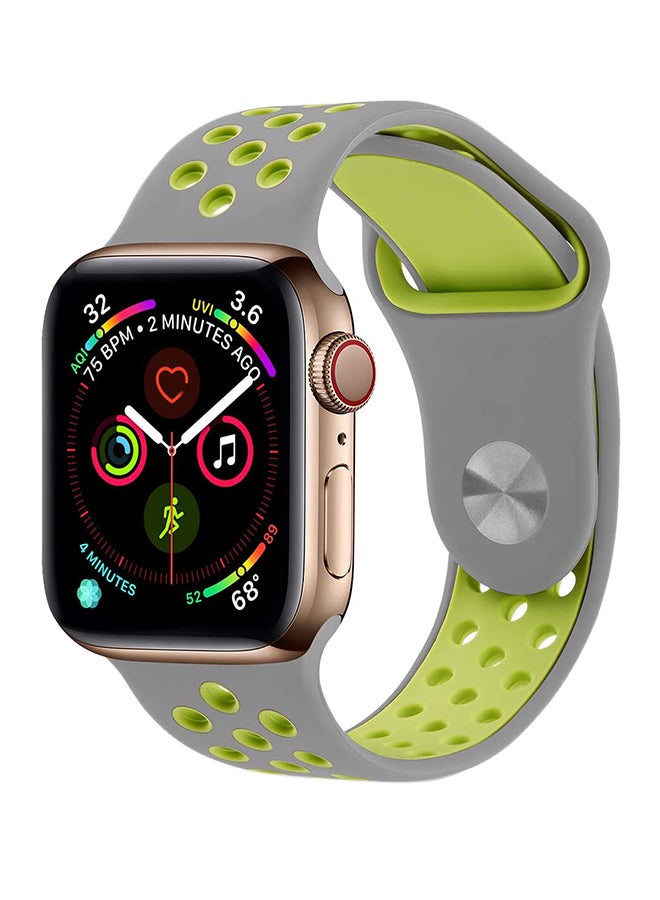 Silicone Nike Strap For Apple Watch Grey/Green - v1605068184/N41402560A_1