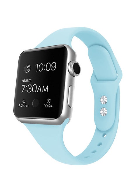 Slim Silicone Strap With Small Waist Monochrome For Apple Watch Blue