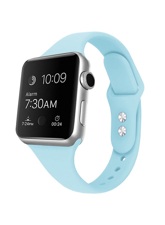 Slim Silicone Strap With Small Waist Monochrome For Apple Watch Blue