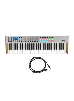 Worlde Pro 61-Key USB Midi Keyboard Controller LCD Display With 61 Semi-Weighted Keys For Music Studio Stage Live Performance