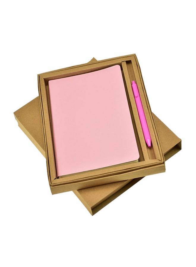 A5 Noteebook With Pen Set Pink - Image 1
