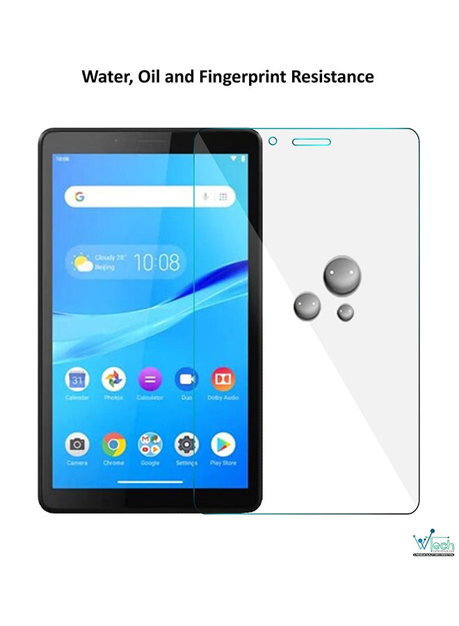 دبليو تيك مجموعة من قطعتين من لاصقات حماية الشاشة فائقة الجودة من الزجاج المقوى بصلابة 9H وحافة ‎ 2.5 Dمزودة بفتحة لتابلت لينوفو تاب M7 شفاف - Image 3