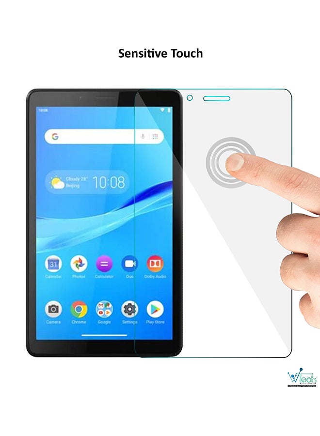 دبليو تيك مجموعة من قطعتين من لاصقات حماية الشاشة فائقة الجودة من الزجاج المقوى بصلابة 9H وحافة ‎ 2.5 Dمزودة بفتحة لتابلت لينوفو تاب M7 شفاف - Image 5