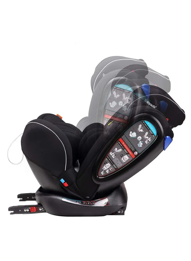 Babyauto Baby Auto Neofix Car Seat with Up To 4 Positions, 0 to 12 Years - Black