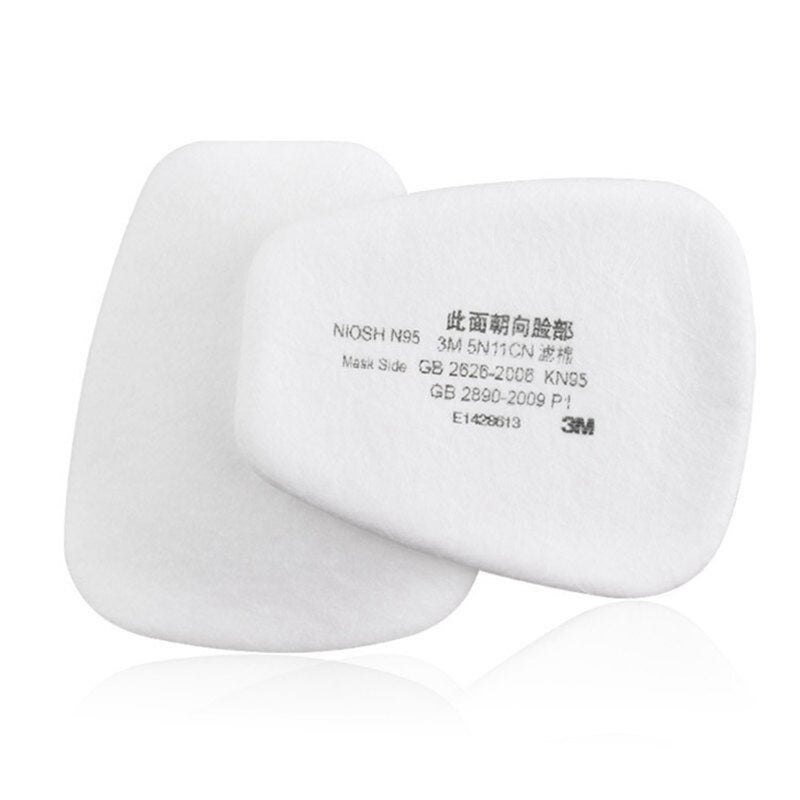 3M - 3M 5N11 10PCS Cotton N95 Particulate Filter for Gas Mask Respirator VA366_P White - Image 1