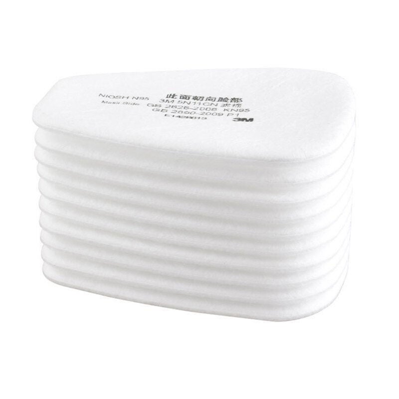 3M - 3M 5N11 10PCS Cotton N95 Particulate Filter for Gas Mask Respirator VA366_P White - Image 1