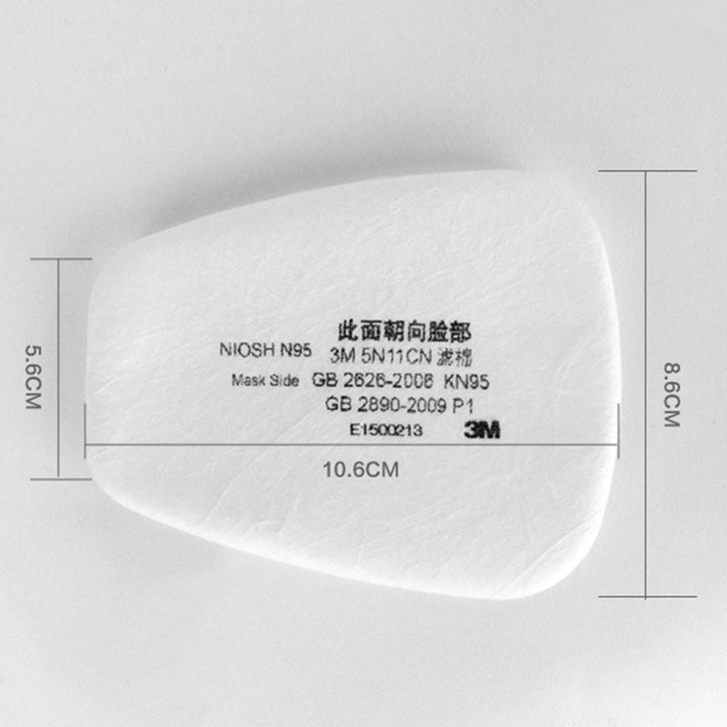 3M - 3M 5N11 10PCS Cotton N95 Particulate Filter for Gas Mask Respirator VA366_P White - Image 1