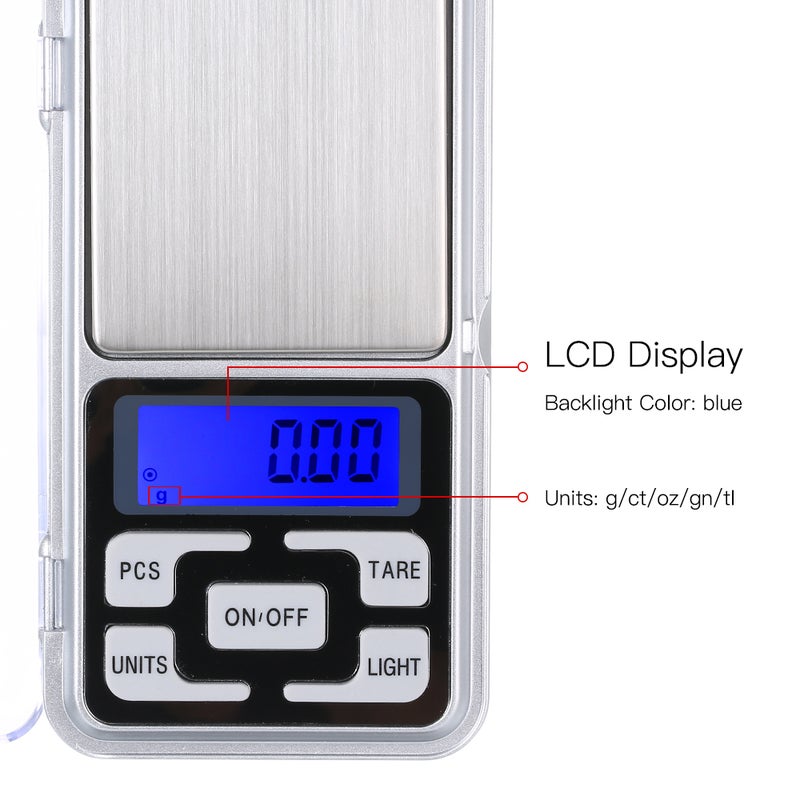 Generic - 200g/0.01g High Precision LCD Display Pocket Jewelry Gold Diamond Weighing Mini Electronic Digital Scale HP4-LU multicolour - Image 1