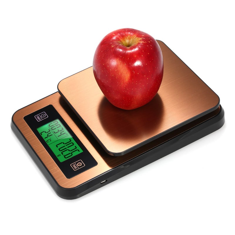 ميزان طعام للمطبخ متعدد الوظائف 3000/1G مع مؤقت ومسبار لدرجة الحرارة وشاشة LCD متعدد الألوان - Image 5