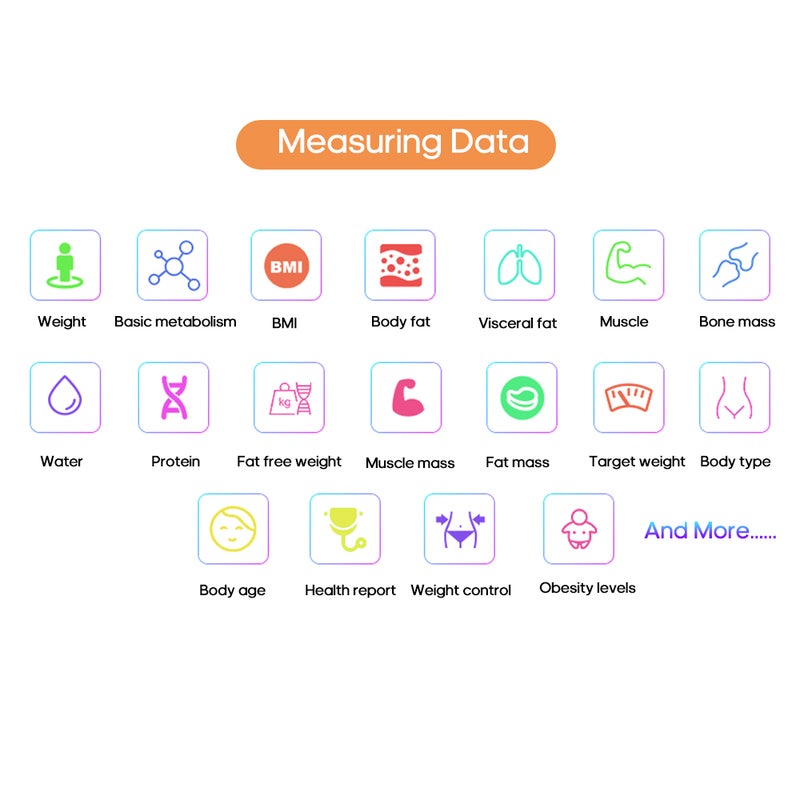Generic - BT Electronic Digital Multi-Functional Home Use Intelligent Body Weight Scale with Led Display - Image 1