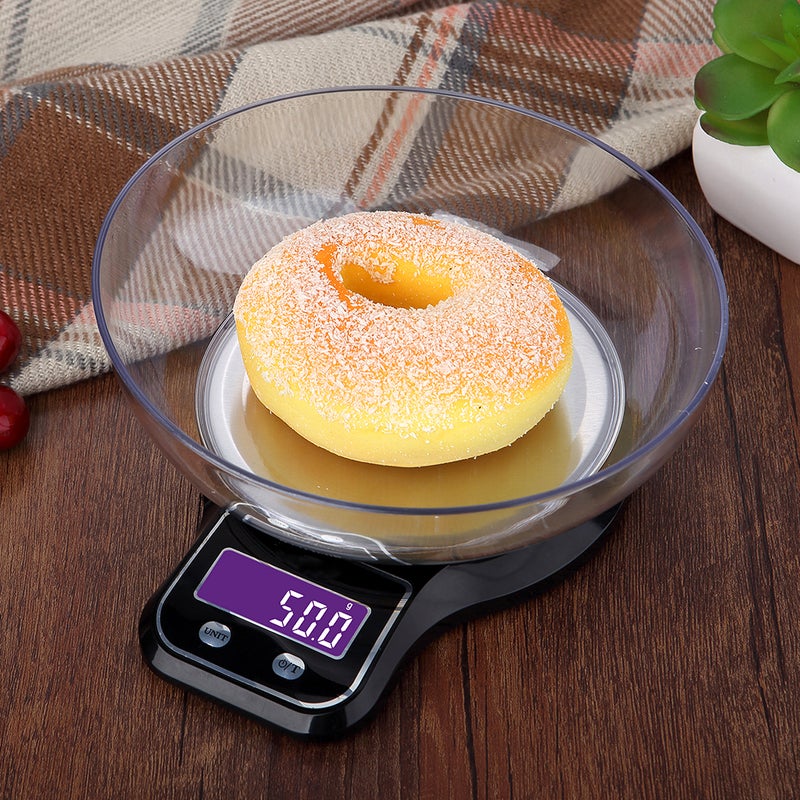 WeiHeng - Electronic Platform Stainless Steel Kitchen Scale Black - Image 1