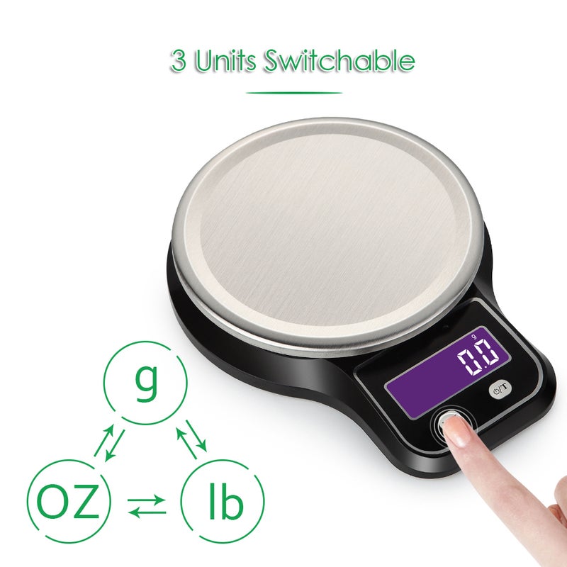 WeiHeng - Electronic Platform Stainless Steel Kitchen Scale Black - Image 1