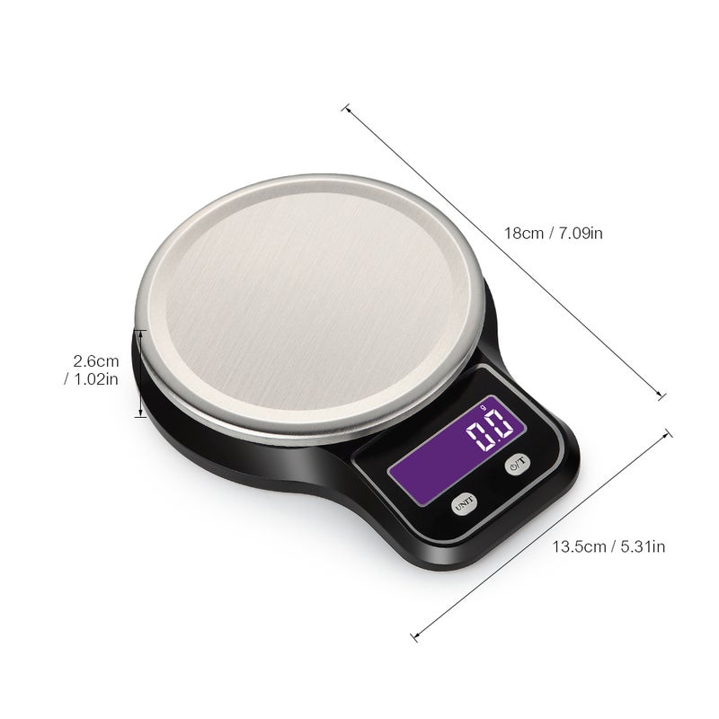 WeiHeng - Electronic Platform Stainless Steel Kitchen Scale Black - Image 1