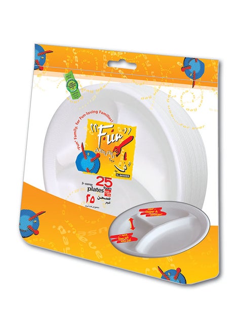 Disposable Foam Plates 25 Pieces White