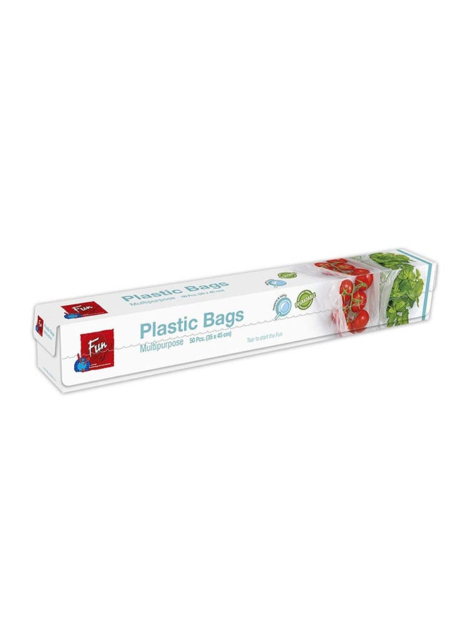 Fun Plastic Bags 35x45cm Pack of 50 Clear  - Image 1