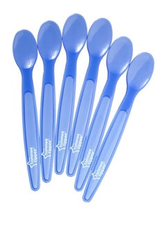 tommee tippee Essential Basics Feeding Spoon, Pack Of 6 - Blue 