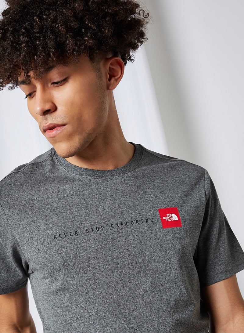 THE NORTH FACE - Logo T-Shirt TNF Medium Grey Heather/Red - Image 1