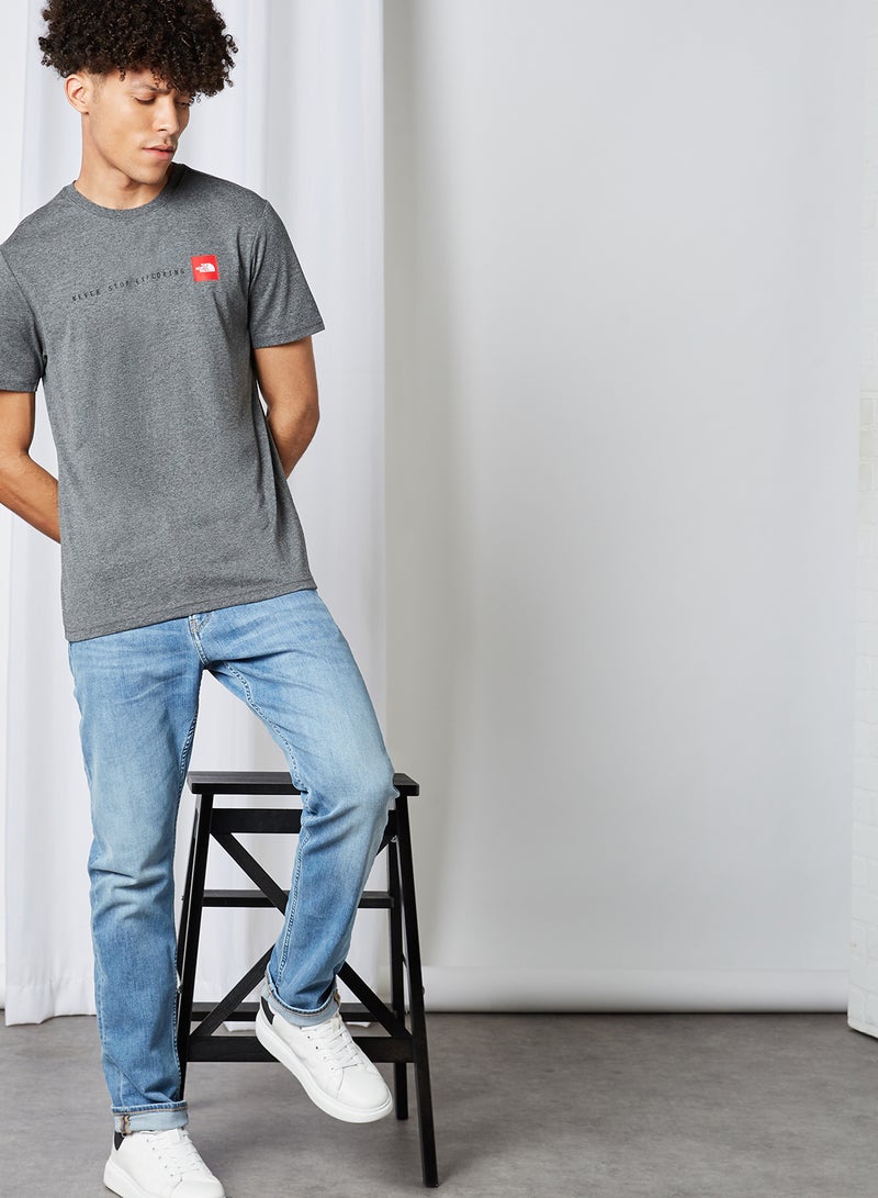 THE NORTH FACE - Logo T-Shirt TNF Medium Grey Heather/Red - Image 1
