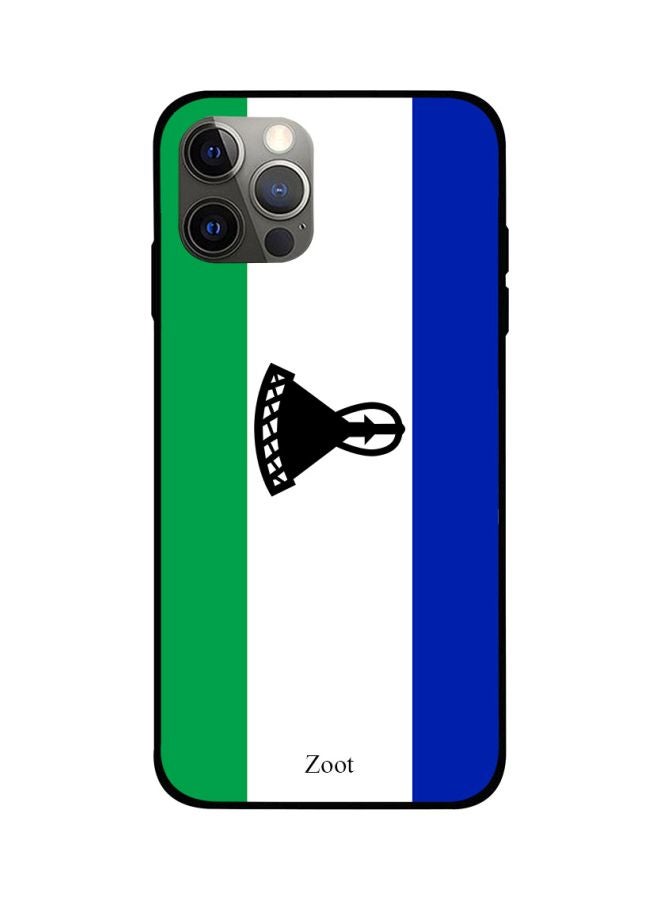 Zoot Lesotho Flag Printed Case Cover -for Apple iPhone 12 Pro Green/White/Blue Green/White/Blue - Image 1