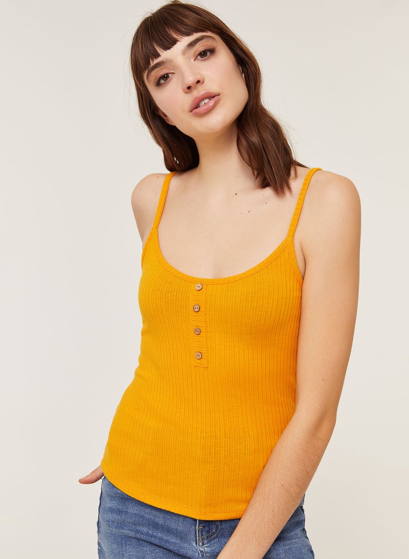 Ardene - Coconut Buttons Detail Tank Orange - Image 1