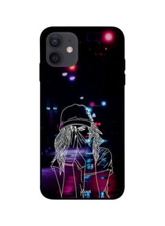 Girl Printed Case Cover -for Apple iPhone 12 Black/White/Purple Black/White/Purple