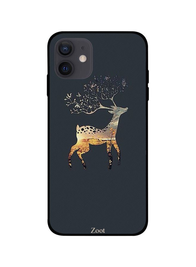 Zoot - Deer Printed Case Cover -for Apple iPhone 12 Black/Gold/Grey Black/Gold/Grey - Image 1