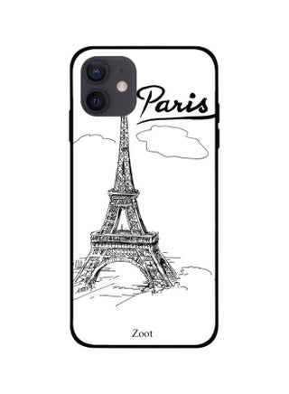Paris Eiffel Tower Printed Case Cover -for Apple iPhone 12 White/Black White/Black - v1605081871/N41771754A_1
