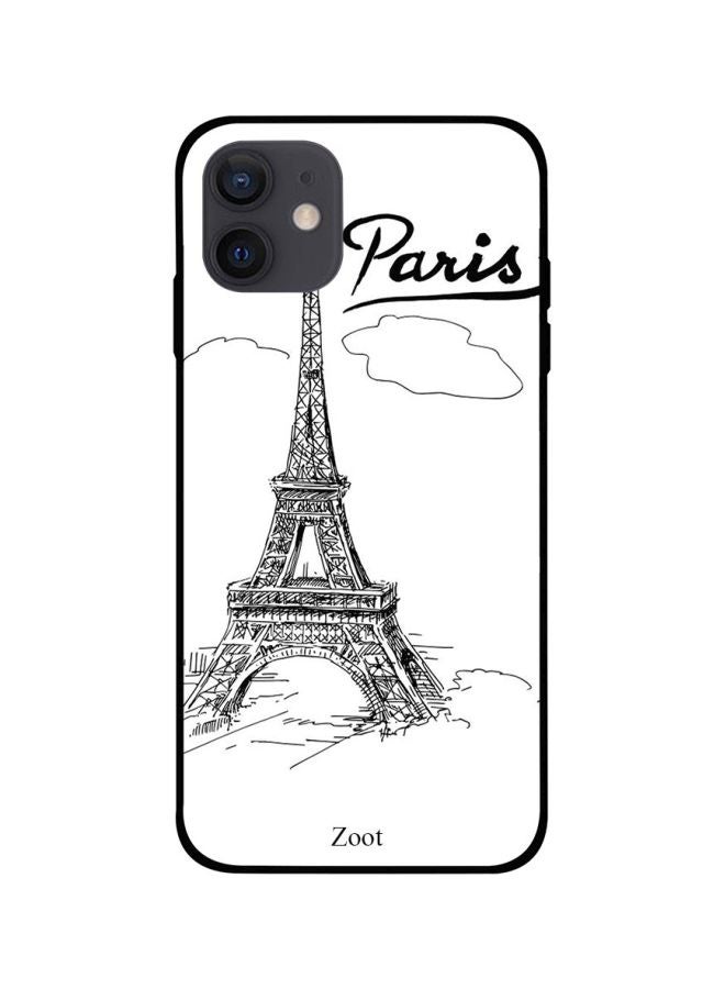 Paris Eiffel Tower Printed Case Cover -for Apple iPhone 12 White/Black White/Black