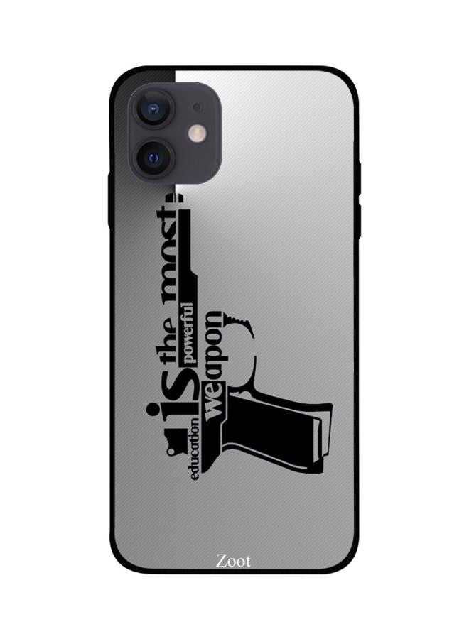 Zoot Quote Printed Case Cover -for Apple iPhone 12 Grey/Black Grey/Black - Image 1