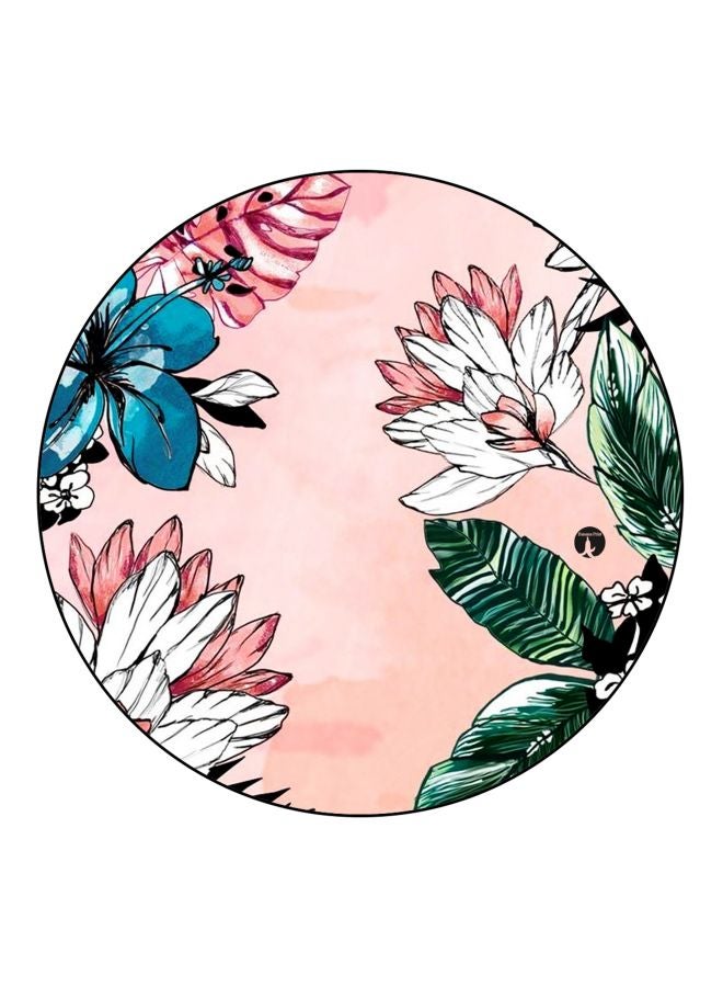 بي بي قطعة مغناطيس من الخشب للثلاجة بطبعة زهور وردي/أزرق/أخضر 5.5سم - Image 1