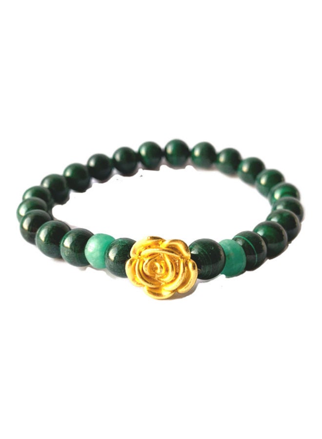 Miracle Empire MY ROSE Genuine Natural Colombian Emerald 18k Gold Plated Delicately Handcrafted Bracelet - Image 1