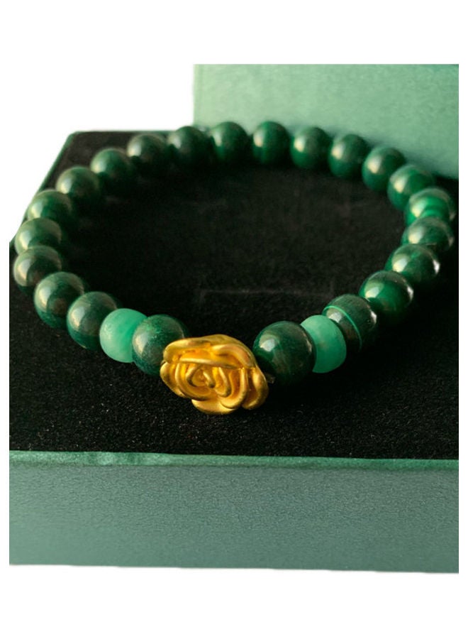 Miracle Empire MY ROSE Genuine Natural Colombian Emerald 18k Gold Plated Delicately Handcrafted Bracelet - Image 3
