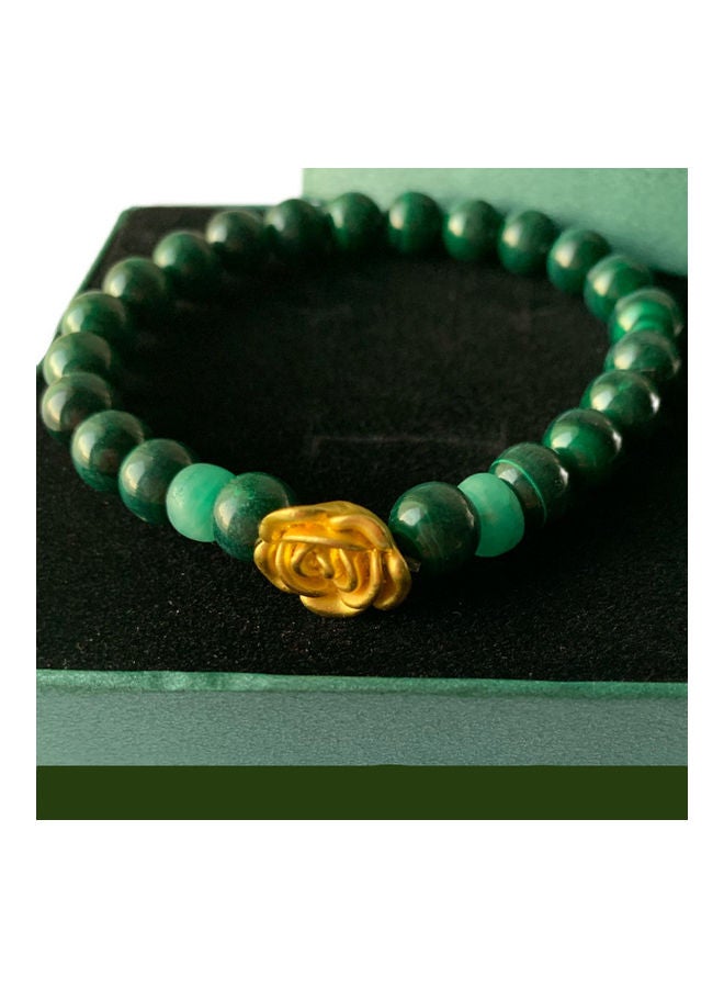 Miracle Empire MY ROSE Genuine Natural Colombian Emerald 18k Gold Plated Delicately Handcrafted Bracelet - Image 2
