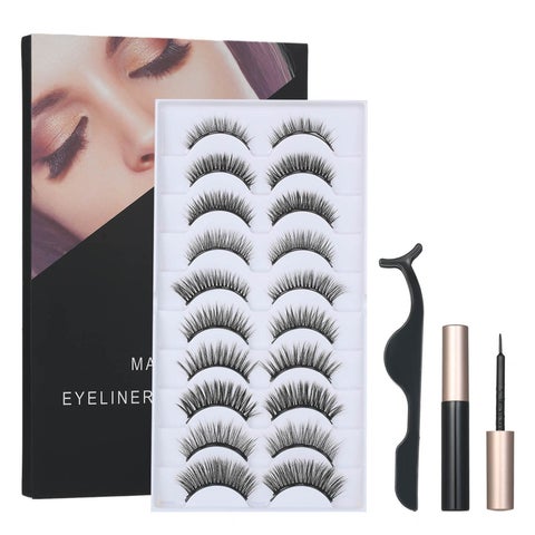 Magnetic False Eyelashes Set Black