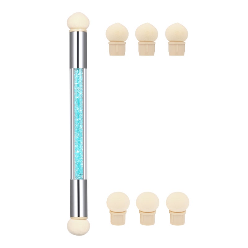 فرشاة إسفنجية مزدوجة الأطراف لتزيين الأظافر أزرق - Image 1