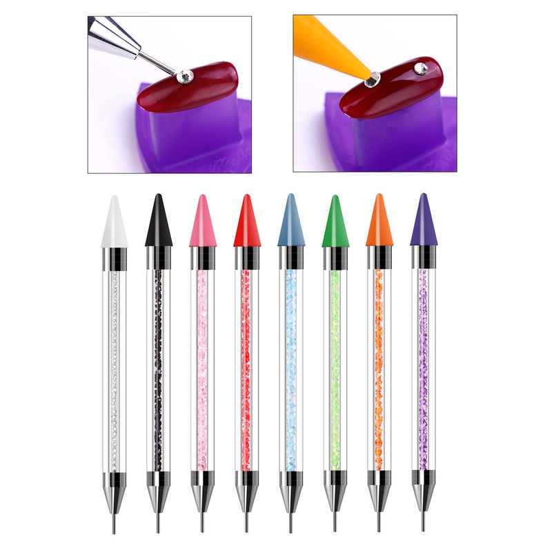 Nail Art Rhinestone Decoration Set With Curved Tweezer Assorted Clear - Image 3