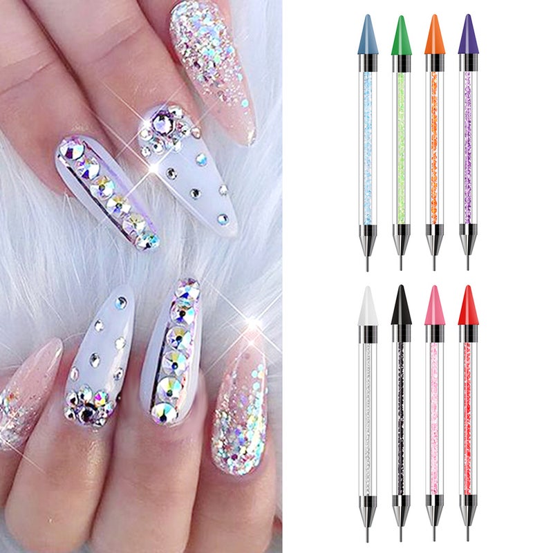 Nail Art Rhinestone Decoration Set With Curved Tweezer Assorted Clear - Image 4