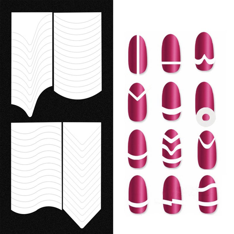 Generic - 18-Piece French Nail Art Sticker White - Image 1