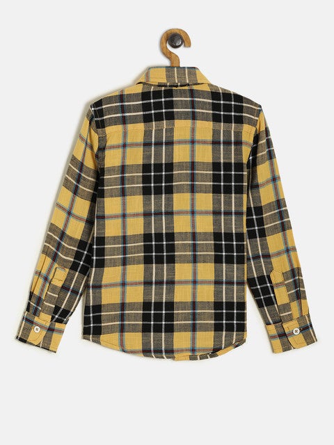 Under Fourteen Only - Full Sleeves Check Shirt Yellow/Black - Image 1