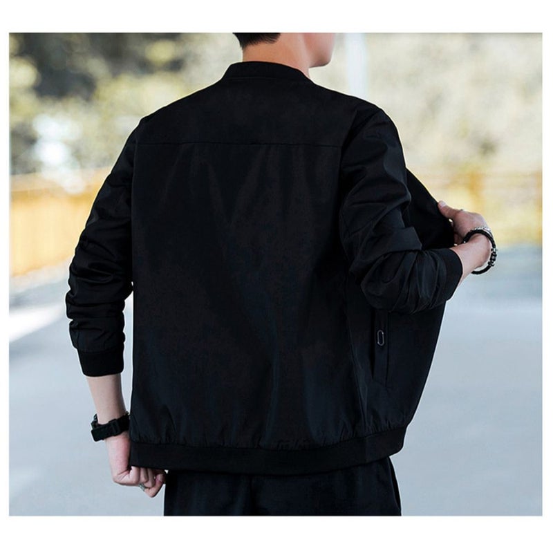 Long Sleeve Bomber Jacket Black - Image 2