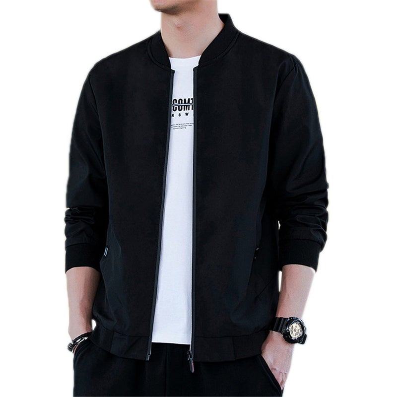 Long Sleeve Bomber Jacket Black - Image 1