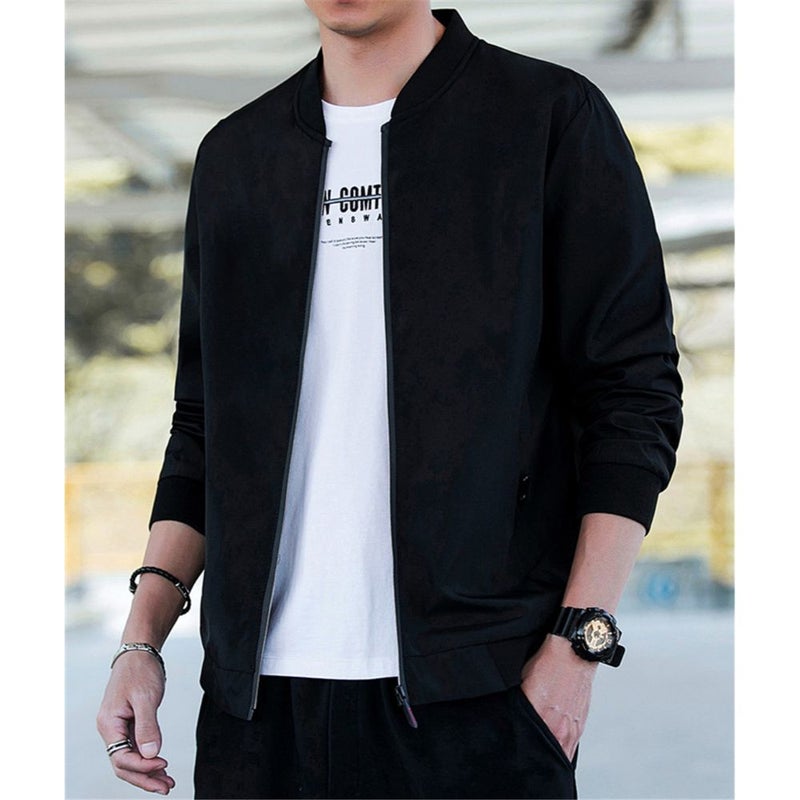 Long Sleeve Bomber Jacket Black - Image 3