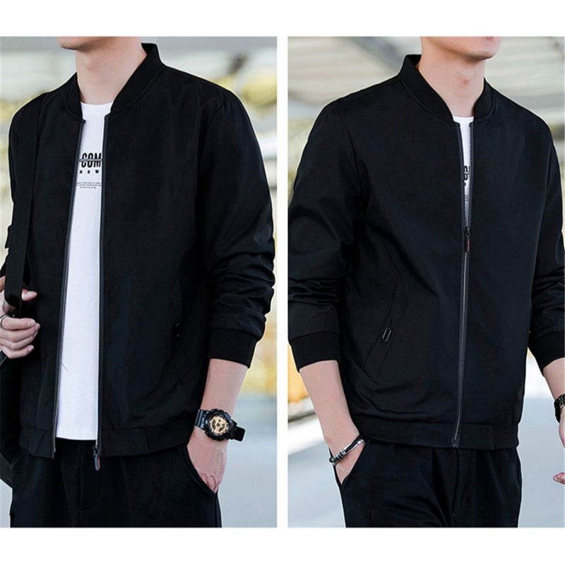 Long Sleeve Bomber Jacket Black - Image 4