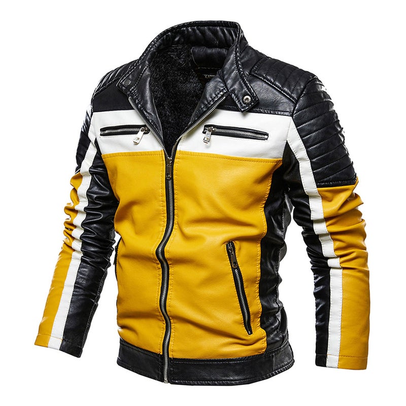 Long Sleeve Motorcycle Jacket Yellow/Black  - Image 1