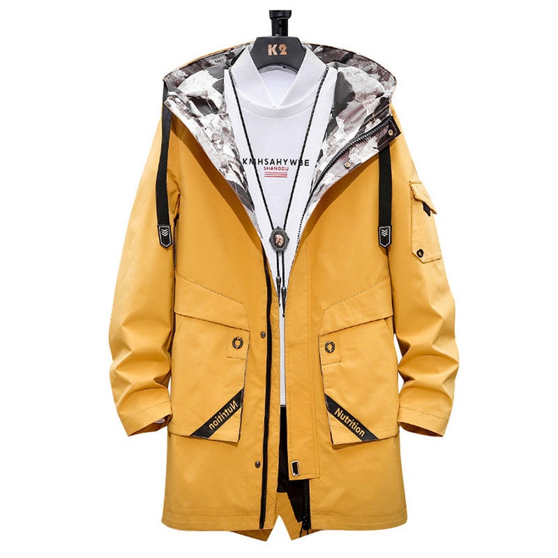 Hoodie Mid Length Windshield Jacket Yellow - Image 1